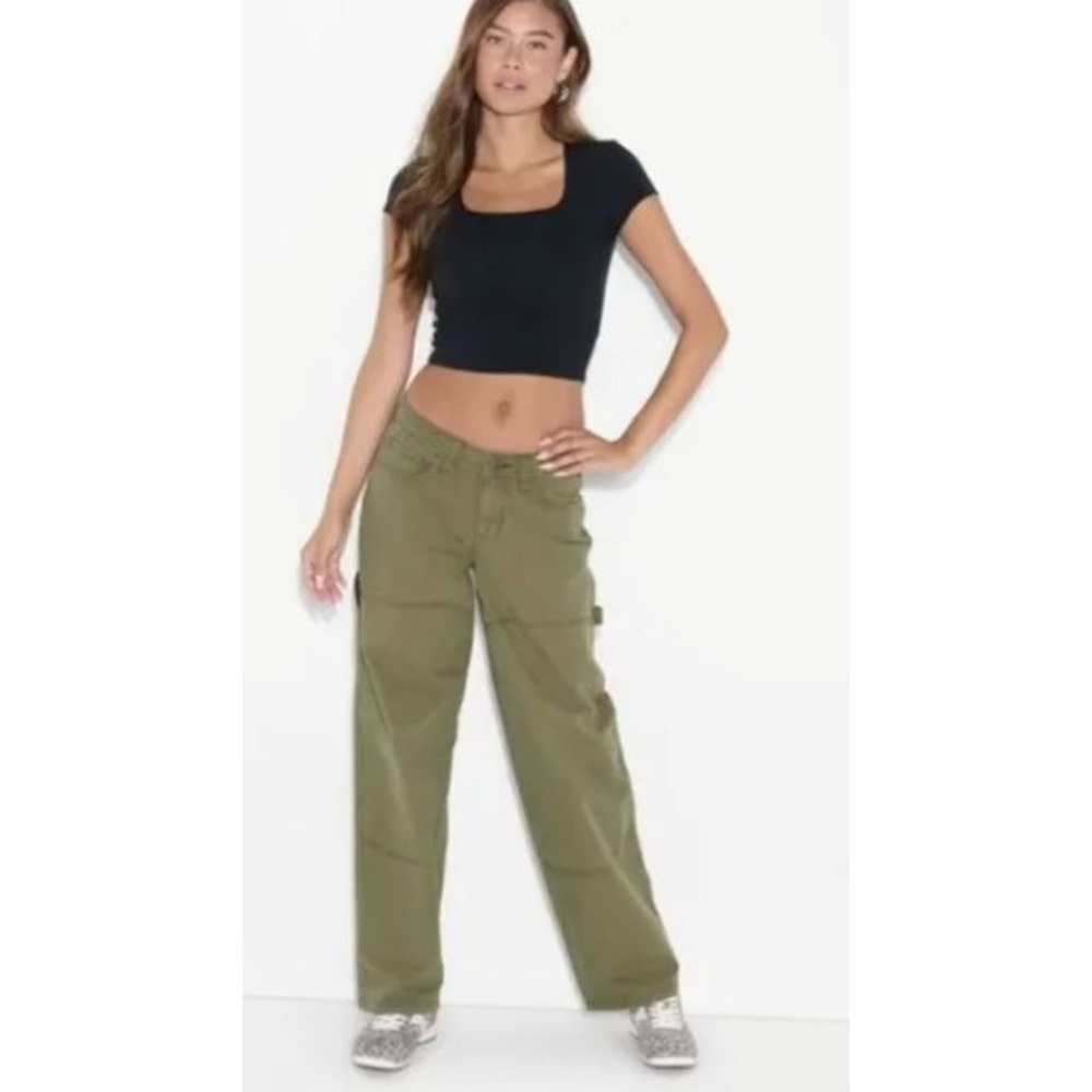 Wild Fable Womens Low Rise Cotton Pocket Relaxed Carpenter Pants in Green Size 0